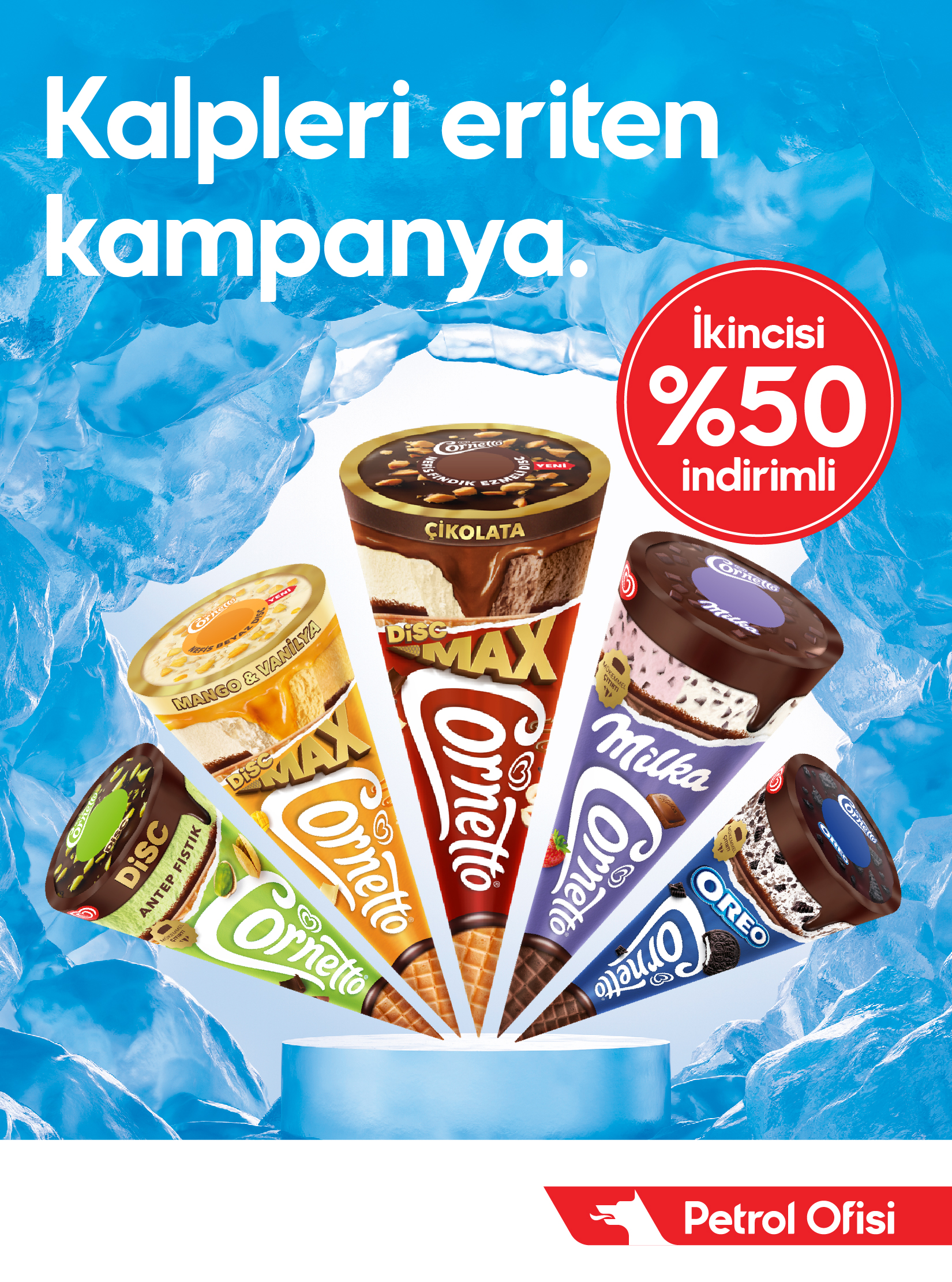 Cornetto Disc Çeşitlerinde 2.si %50 İndirim
