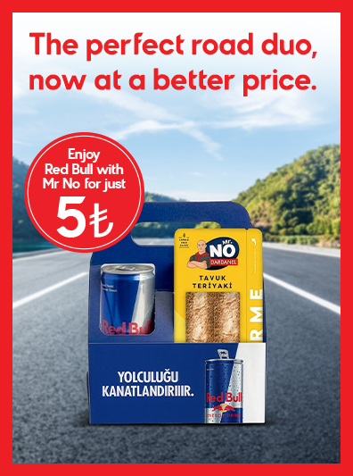 Buy a Mr No Sandwich, Get a Red Bull 250 ml for 5 TL